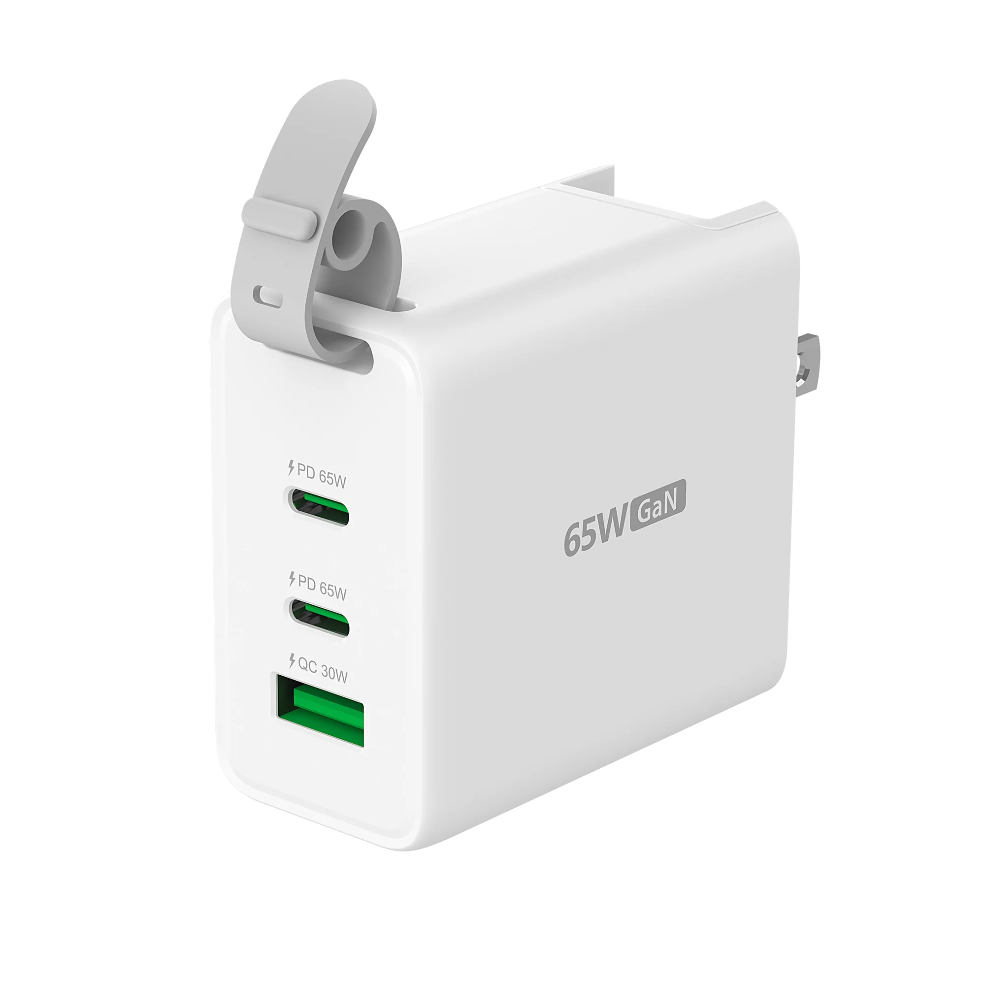 shopafella_65W GaN USB-C® 3-Port Travel Charger with changeable AC plugs-02