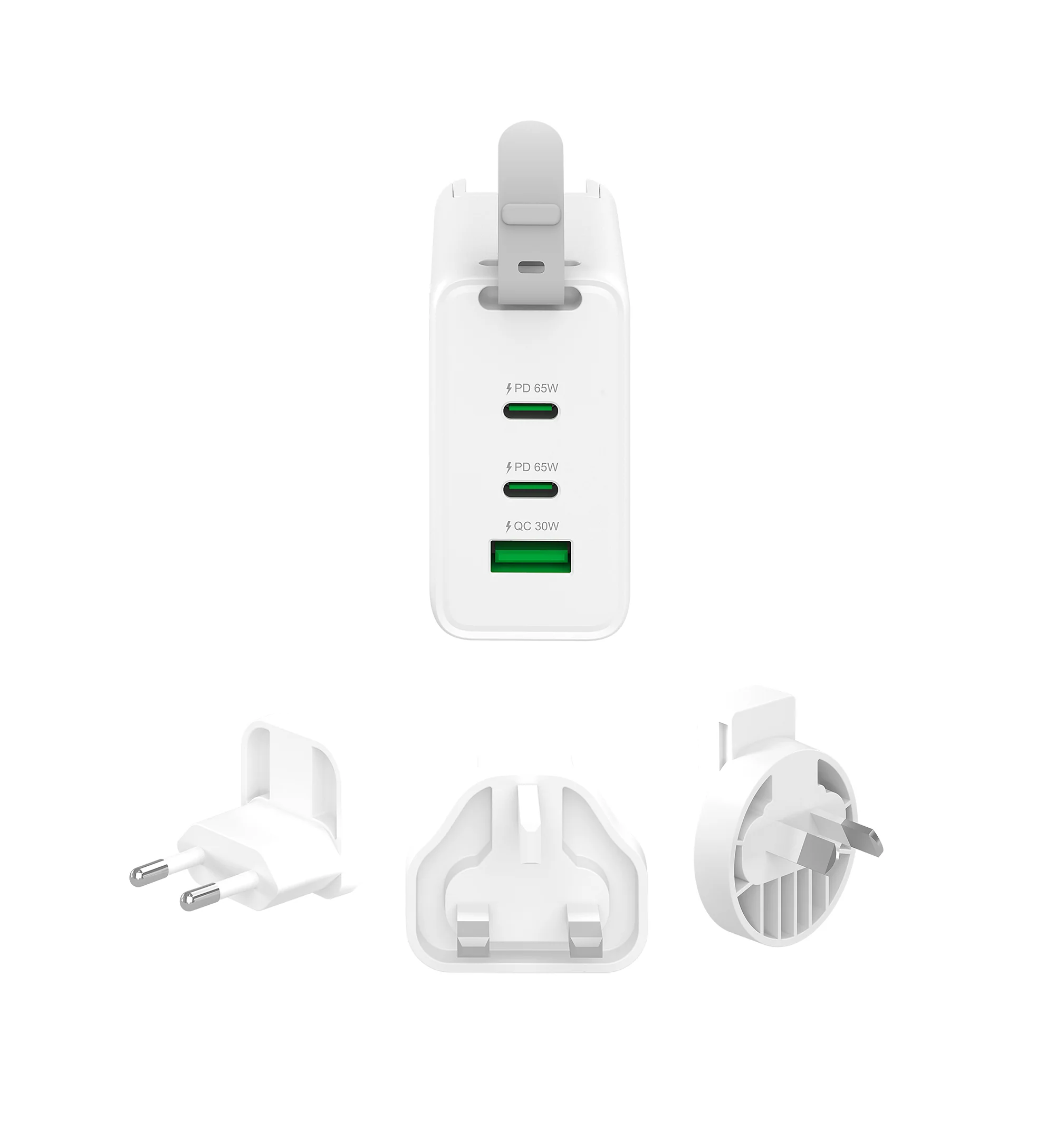 shopafella_65W GaN USB-C® 3-Port Travel Charger with changeable AC plugs-04